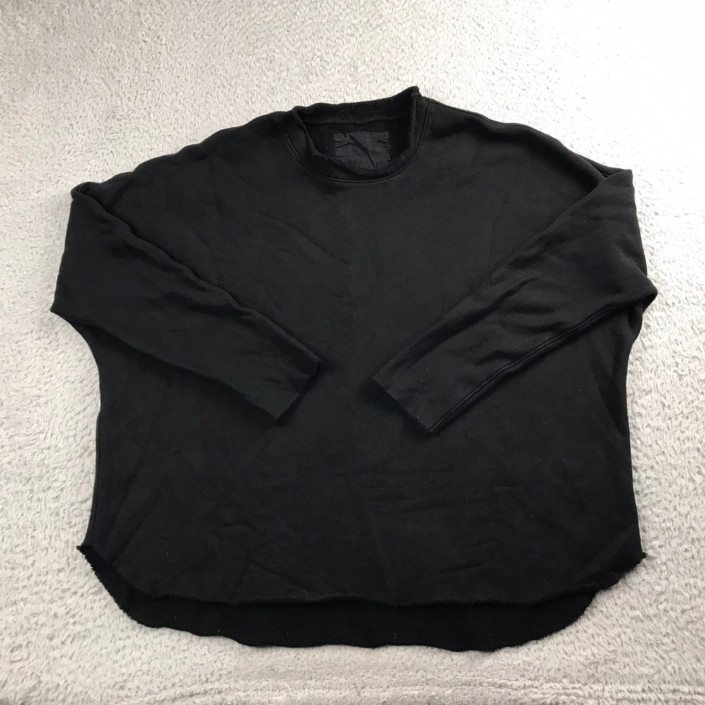 Frank & Eileen Tee Lab Anna Capelet Long Sleeve Sweatshirt Womens S Black Cotton